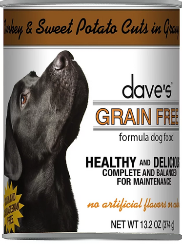 Dave’s Grain Free Turkey & Sweet Potato Cuts in Gravy Canned Dog Food